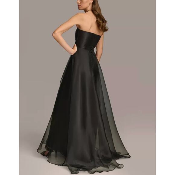 Donna Karan Women's Sleeveless Cascade Black Gown Size 10 NWT Formal Dress - Picture 10 of 16